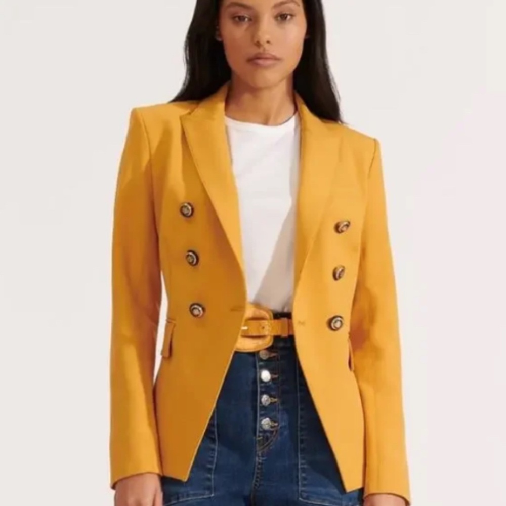 Veronica Beard Miller Dickey Jacket Mustard Yellow